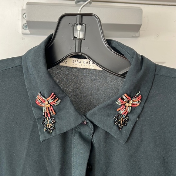 Zara Tops Zara Buttoned Up Shirt Green Poshmark